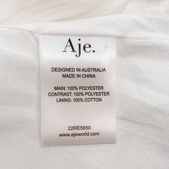 Aje Dress Expressive Mini White Strapless Pleated Ruffles Wedding Bride Large 8 - Picture 12 of 13